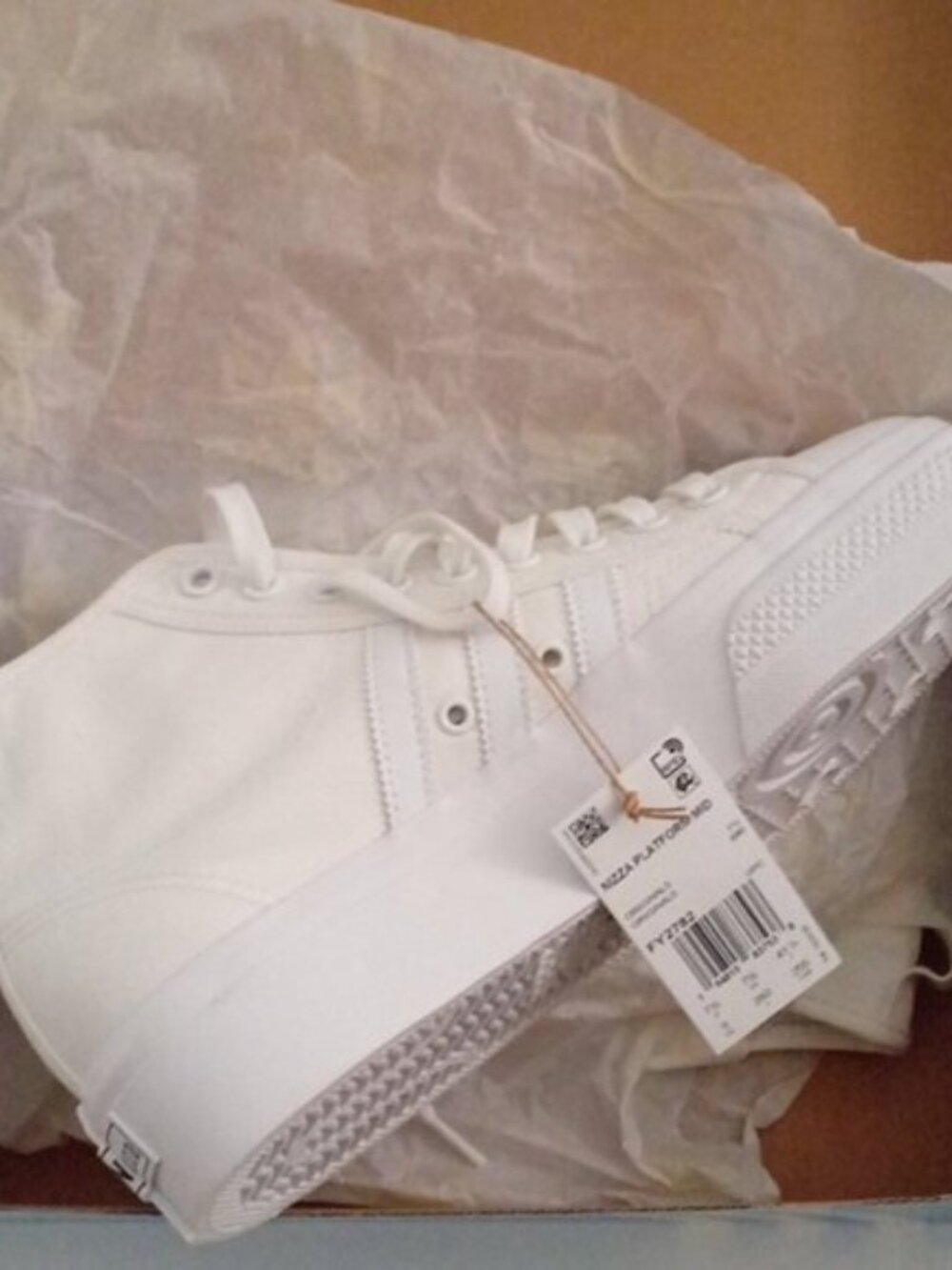 Adidas White Platform Nizza Mid High-Top Sneakers Women's Size US 9